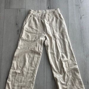 MATE the Label Organic Fleece Wide Leg Pant in Bone